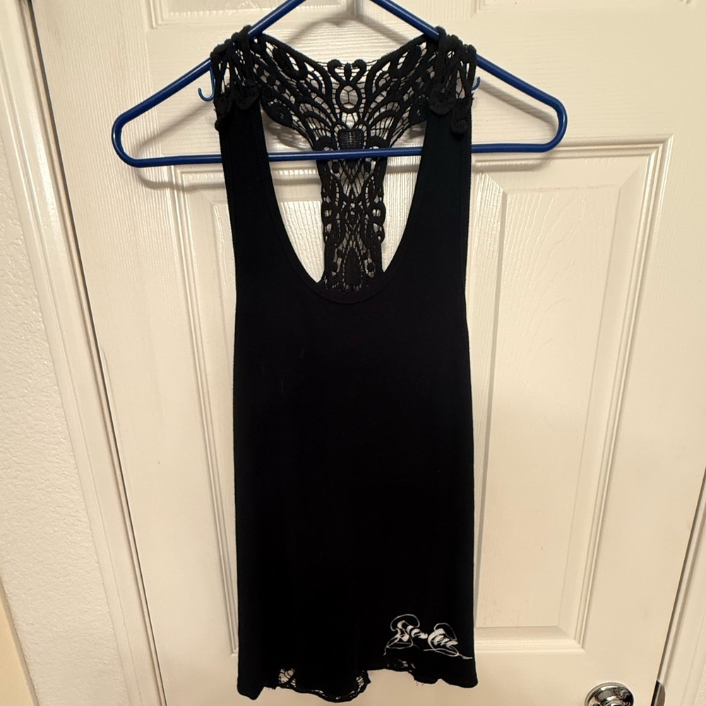 So Cal Elegant Black Lace Women's Top